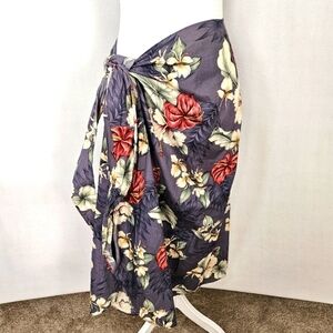 Hilo Hattie Vintage Women's Floral Hawaiian Original Sarong Wrap Skirt XL